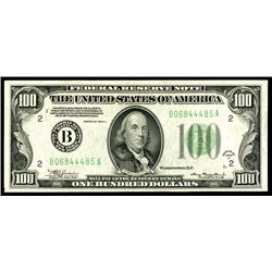 F.R.N., New York, $100, 1934A, Fr.#2153-Bm Mule (BA Block).
