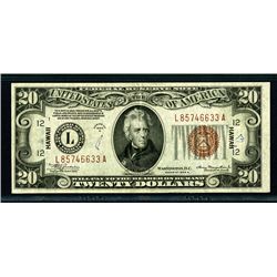 F.R.N. WWII Emergency Issue, $20, 1934A, Fr#2305, (LA Block).