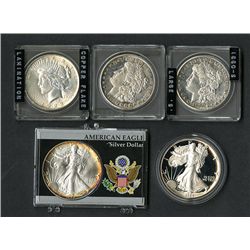 Silver Dollars & Silver Eagles.