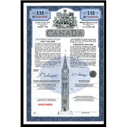 Canada Savings Bond Specimen. 1972.
