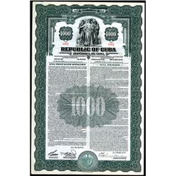 Republic of Cuba, 1937, 40 year Bearer Bond