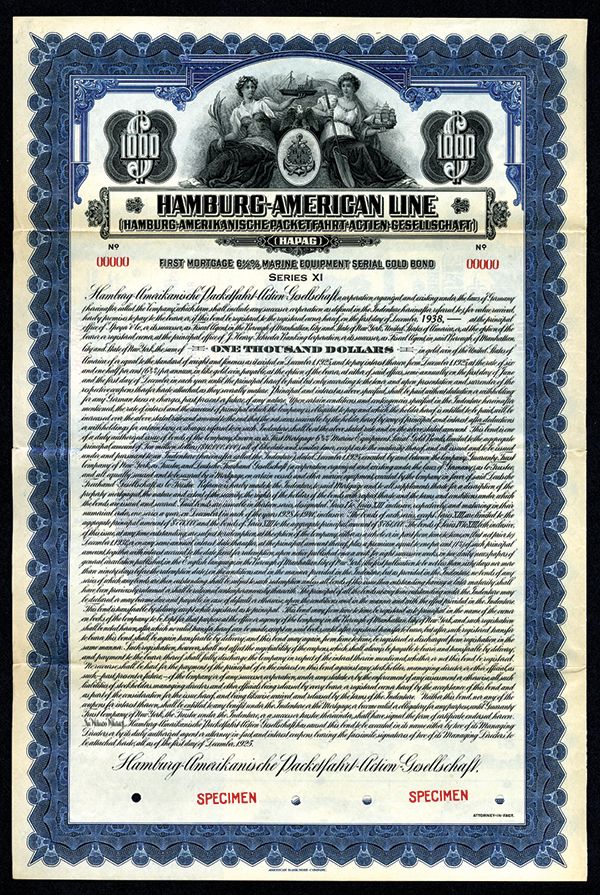 HamburgAmerican Line HamburgAmerikanische PacketfahrtActien