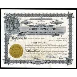 Robot Diver, Inc. 1953, Stock Certificate, Unique Vignette.