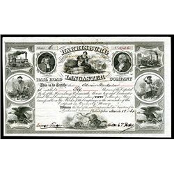 Portsmouth, Harrisburg, Mount Joy and Lancaster Rail Road Company, 1861 Stock Certificate.