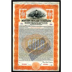 Manati Sugar Co., 1922 Specimen Bond.