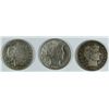 Image 1 : LOT OF ( 3 ) BARBER HALF DOLLARS,  F/VF  1901, 1907-O, 1909