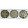 Image 1 : LOT OF ( 3 ) BARBER HALF DOLLARS,  F/VF  1902, 1903-S, 1909