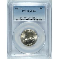 1952-D WASHINGTON QUARTER, PCGS MS-66