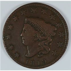 1819 LARGE CENT F/VF (SMALL DATE)
