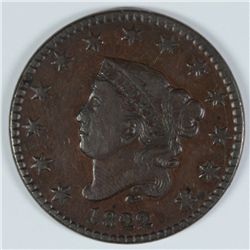 1822 LARGE CENT VF-35+