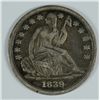 Image 1 : 1839 SEATED HALF DIME VF/XF