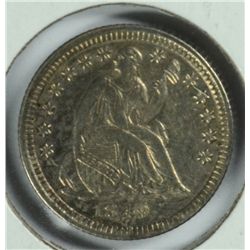 1849 SEATED HALF DIME AU-58 +++