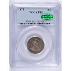 1875 TWENTY CENT PCGS FINE-12 (CAC)