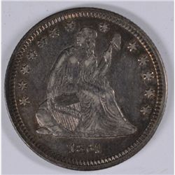 1861 SEATED QUARTER AU-58