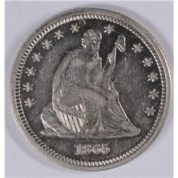 1865 SEATED QUARTER MS-63 (TOUGH DATE)