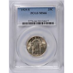 1929-S STANDING LIBERTY QUARTER PCGS MS-66