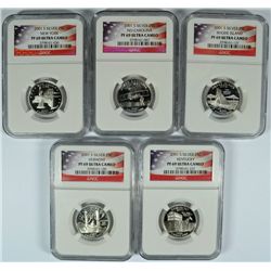SET OF 2001 SILVER PROOF STATEHOOD QUARTERS NGC PF-69 ULTRA CAMEO