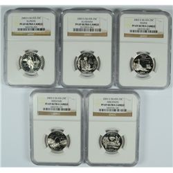 SET OF 2003 SILVER PROOF STATEHOOD QUARTERS NGC PF-69 ULTRA CAMEO