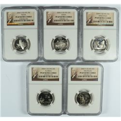 SET OF 2004 SILVER PROOF STATEHOOD QUARTER NGC PF-69 ULTRA CAMEO