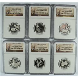 SET OF 2009 SILVER PROOF US TREATORY QUARTERS NGC PF-69 UC