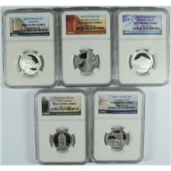 SET OF 2010 SILVER PROOF NATIONAL PARK QUARTERS NGC PF-69 UC