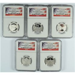 SET OF 2011 SILVER PROOF NATIONAL PARK QUARTERS NGC PF-69 UC