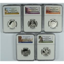 SET OF 2012 SILVER PROOF NATIONAL PARK QUARTERS NGC PF-69 UC