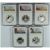 Image 1 : SET OF 2012 SILVER PROOF NATIONAL PARK QUARTERS NGC PF-69 UC