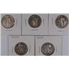 Image 1 : 5 STANDING LIBERTY QUARTERS - 1927 XF, 2- 1928 VG-F, 1929 F/VF, 1930 XF
