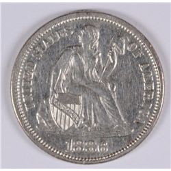 1886 SEATED LIBERTY DIME XF CLEANED