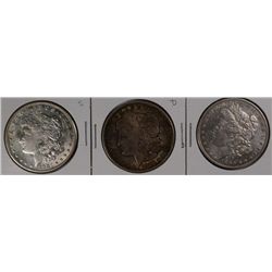 3 CIRCULATED MORGAN DOLLARS 1921-D, 1886, 1921-S