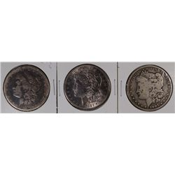 3 CIRCULATED MORGAN DOLLARS 1879-S, 1901-O, 1921