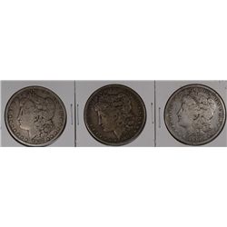 3 CIRCULATED MORGAN DOLLARS 1900-O, 1888-O, 1887-O