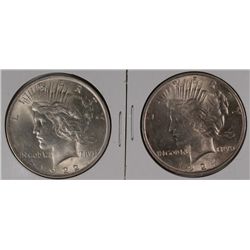 1924 & 1922 PEACE DOLLARS AU/BU