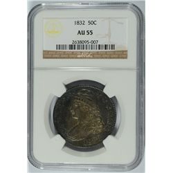 1832 BUST HALF DOLLAR NGC AU-55
