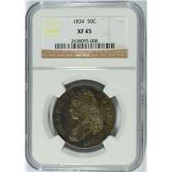 1834 BUST HALF DOLLAR NGC XF-45