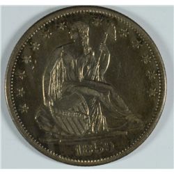 1859-S SEATED HALF DOLLAR AU-58