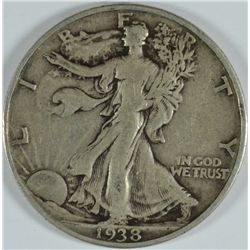 1938-D WALKING LIBERTY HALF DOLLAR VF-35