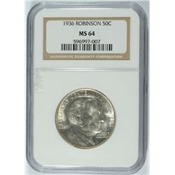 1936 ROBINSON COMMEN HALF DOLLAR NGC MS-64