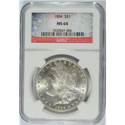 1884 MORGAN DOLLAR NGC MS-64