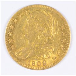 1809/8 $5.00 GOLD, AU-55 VERY RARE EARLY GOLD!!!