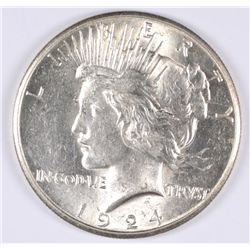 1924-S PEACE DOLLAR, MS-62