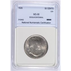 1926 SESQUICENTENNIAL COMMEMORATIVE HALF DOLLAR, NNC MS-66