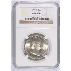 1948 FRANKLIN HALF DOLLAR, NGC MS-65 FBL