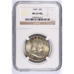 1949 FRANKLIN HALF DOLLAR, NGC MS-65 FBL