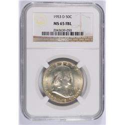 1953-D FRANKLIN HALF DOLLAR, NGC MS-65 FBL
