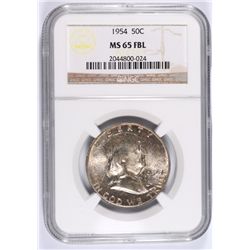1954 FRANKLIN HALF DOLLAR, NGC MS-65 FBL