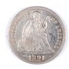 Image 1 : 1891 SEATED LIBERTY DIME, AU