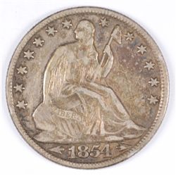 1854-O SEATED HALF DOLLAR, XF