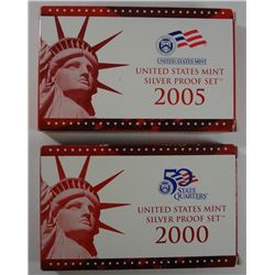 2000 & 2005 SILVER PROOF SETS IN ORIGINAL PACKAGING